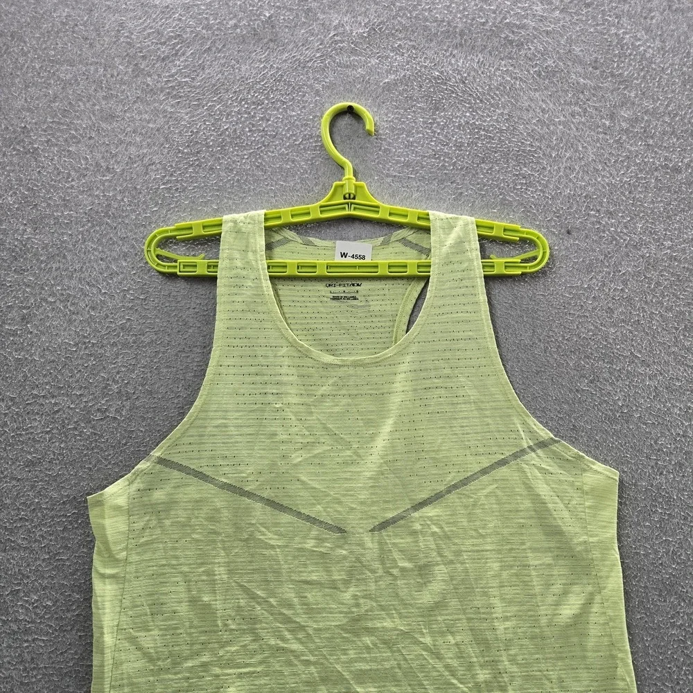 Nike Women Tank‎ Top L Neon Yellow Activewear DRI-FIT ADV Scoop Neck Pullover